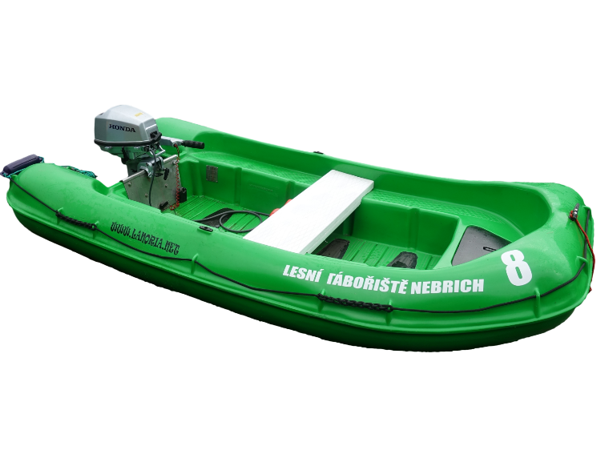 Motorov� �lun Zodinory 3,4 m s motorem Honda 5 HP
